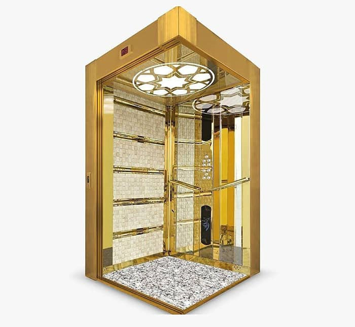  کابین استیل آسانسور با سنگ معرق